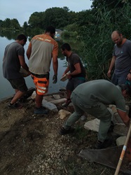 Steine werden aufgelegt